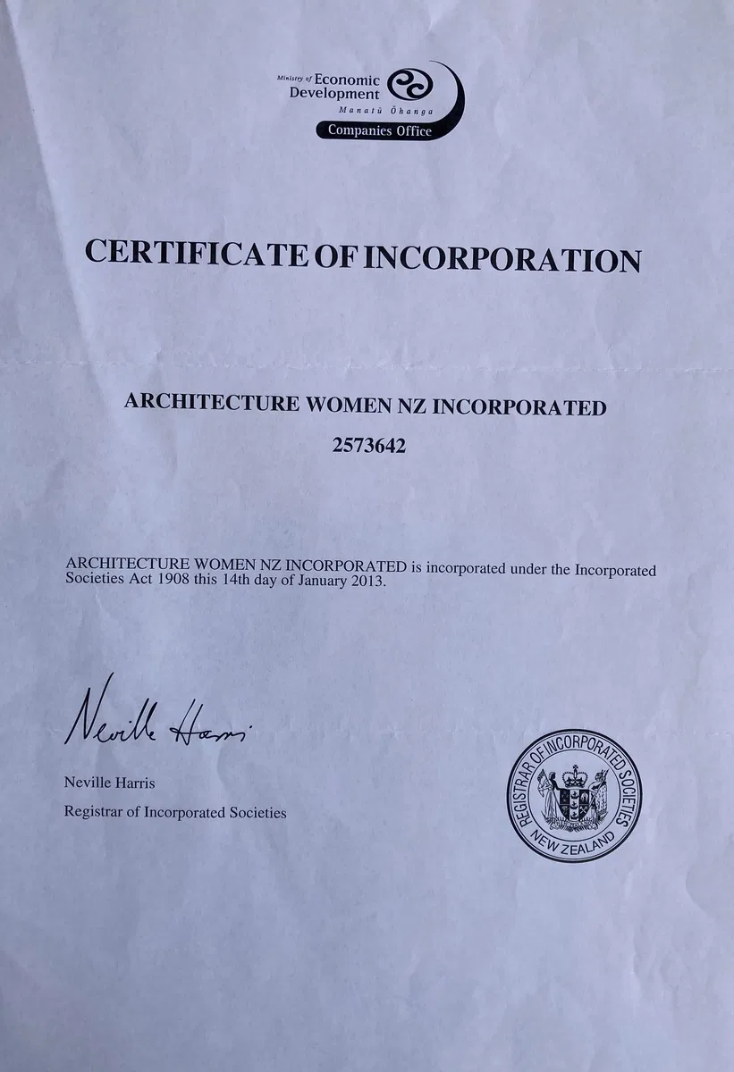 AW NZ Inc Soc Cert