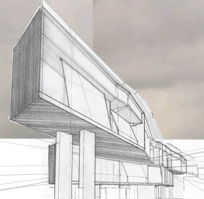 Arch in series hand drawing 1